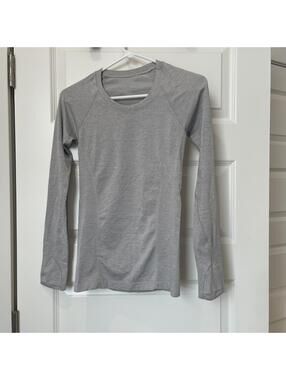 Light Gray Long Sleeve Athletic Shirt